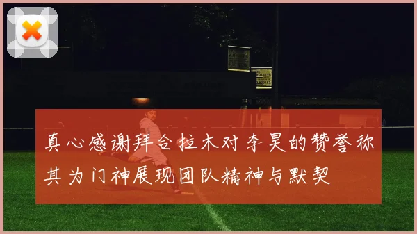 真心感谢拜合拉木对李昊的赞誉称其为门神展现团队精神与默契
